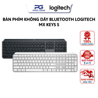 Bàn phím không dây Logitech MX Keys S, Silent, Đèn nền, sạc USB-C  -  Bảo hành 12T - HÀNG CHÍNH HÃNG