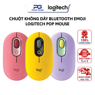 Chuột không dây bluetooth logitech pop mouse - emoji tùy chỉnh, silenttouch - hàng chính hãng