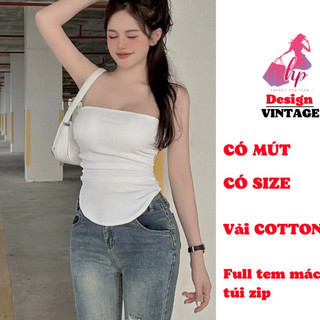 Áo ống quây nhún 2 bên có mút, áo ống body tà bầu hàn quốc đi chơi G112
