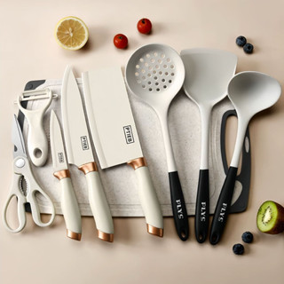 Bộ dao Nhà bếp Đa năng 8 món kèm kéo nạo muỗng và thớt kháng khuẩn