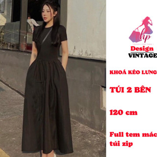 Đầm maxi dài tay ngắn ôm body thiết kế, váy nữ xoè đi biển đi dự tiêc màu đen đi tiệc cưới sang chảnh VD985