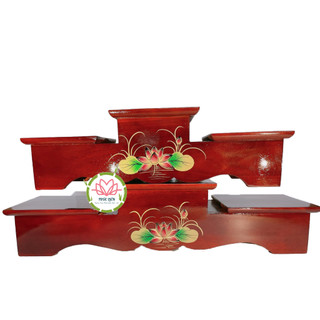  ĐẾ SEN VUÔNG  ĐÔN GỖ TAM CẤP KHẮC HOA SEN NỔI CAO CẤP - ĐỂ ĐẶT TƯỢNG THỜ VẬT PHẬT PHONG THUỶ CHẬU CÂY BONSAI 
