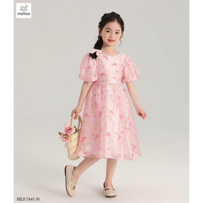 Váy tơ tay bồng MLS