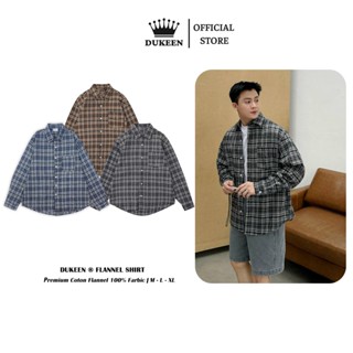 Áo Sơ Mi Flannel Tay Dài DUKEEN Kẻ Sọc Oversized Nam Nữ Unisex Local Brand SM049