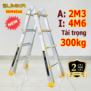 Thang nhôm rút lồng chữ A SUMIKA SKM404 - SKM404A. Bảo hành 2 năm