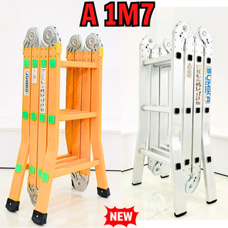 Thang nhôm gấp xếp 4 đoạn năng Sumika SK603 - Jumbo B203 chữ A 1m7 tải trọng 300kg. Bảo hành 2 năm