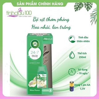 Bộ máy xịt thơm phòng tự động Airwick chạy bằng pin hương hoa nhài Châu Âu thơm liên tục đến 75 ngày Tinh Dầu 100 Shop