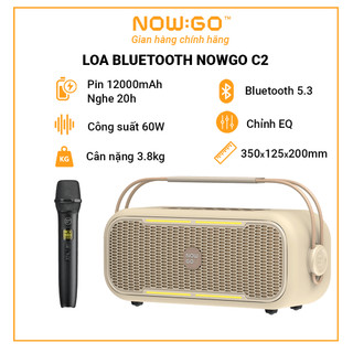 Loa bluetooth karaoke NowGo C2 thời gian nghe 20 giờ bluetooth 5.3 công suất 60W