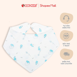 Khăn tam giác sơ sinh Bibo's in tràn xanh nhiều màu sắc chất liệu cotton mềm mịn cho bé trai, bé gái