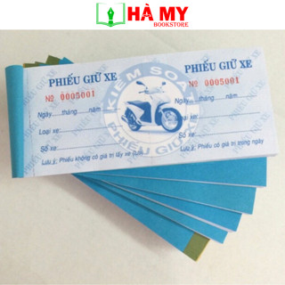 Vé giữ xe Giấy Đẹp Cùi giữ xe 7 x 16 cm, dập răng cưa 2 đường có số seri nhảy