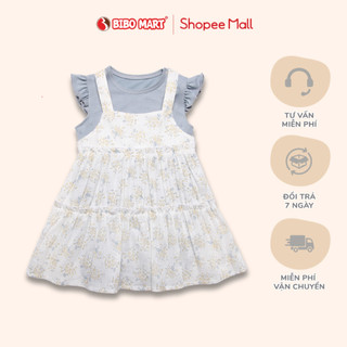 Combo Set Body Cộc Tay Bibo's Áo Cộc Tay + Váy Yếm Họa Tiết Hoa Nhí Cotton Mềm Mại Thoáng Mát Bé 6-18 Tháng