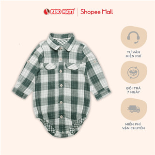 Body Sơ Mi Dài Tay Liền Thân Bibo's Kẻ Caro Chất Liệu Cotton Mềm Mại Thông Thoáng Dành Cho Bé Trai