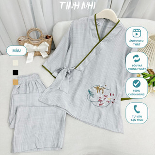 Đồ lam đi lễ đũi thêu TINH NHI thanh lịch và thoải mái PP185