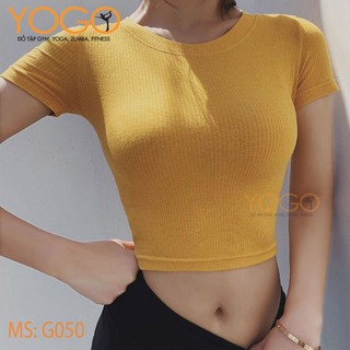 Áo tập gym yoga nữ thông thoáng, vải cao cấp co giãn 4 chiều thấm hút mồ hôi tốt  G050 YOGO