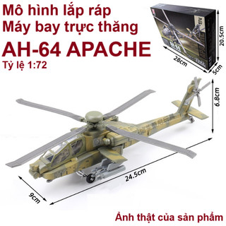 Mô hình lắp ráp quân sự tỷ lệ 1:72 trực thăng chiến đấu ah-64 apache xuja