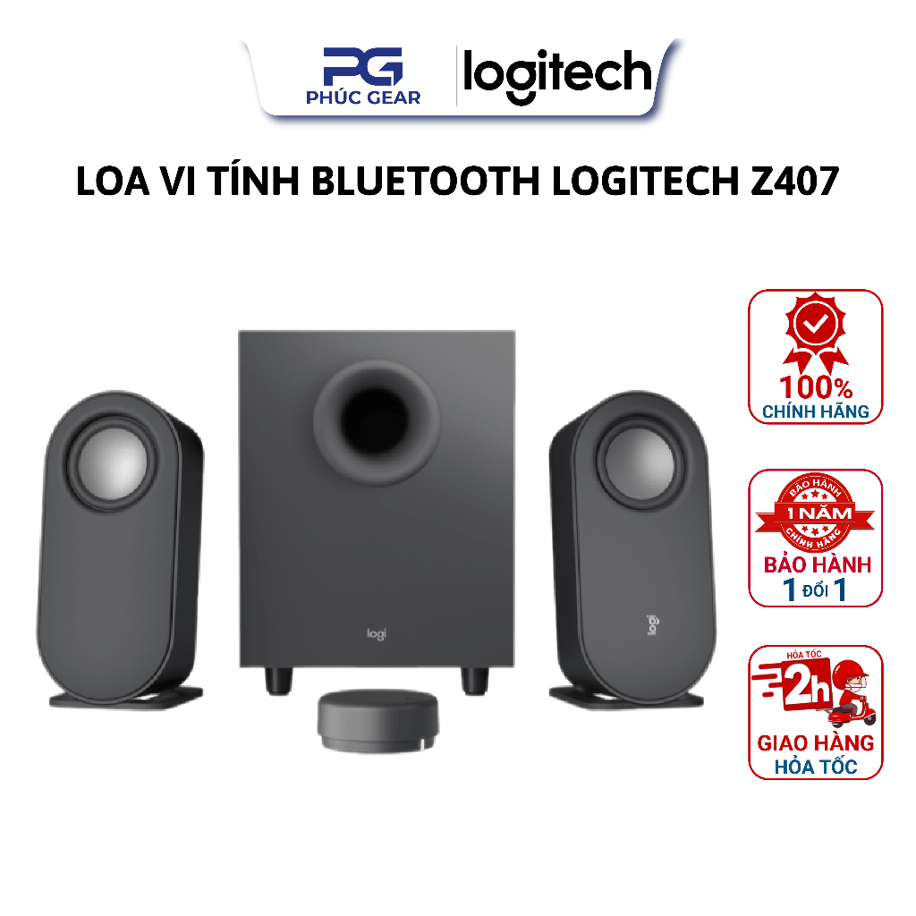 Loa máy tính Bluetooth Logitech Z407 - Đa kết nối (USB, AUX, Bluetooth) - HÀNG CHÍNH HÃNG