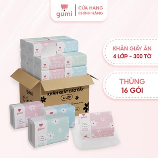Thùng 16 gói giấy ăn cao cấp Gumi 3 lớp / 4 lớp mềm mịn, tiện lợi Khăn Giấy để Phòng Khách