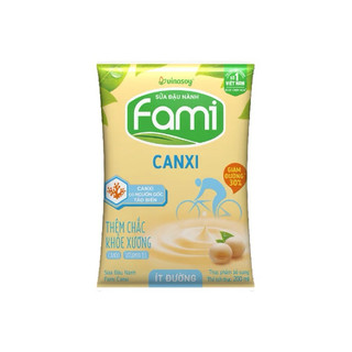 Combo 10 gói sữa đậu nành Fami it đường bịch 200ml