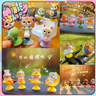 Phụ kiện trang trí nón mũ bảo hiểm xe oto xe máy KÈM kÉO nhún lò xo hình động vật vịt gấu cute đồ chơi dễ thương -Minkey