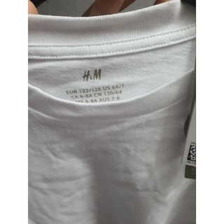 Áo phông màu trắng HM H&M auth cho bé 4-16y
