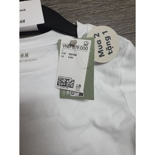 Áo phông màu trắng HM H&M auth cho bé 4-16y