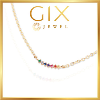 Dây chuyền bạc mạ vàng cầu vồng minimalist rainbow Gix Jewel DC29