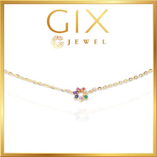 Dây chuyền bạc trang sức nữ mạ vàng cầu vồng hoa Gix Jewel DC27