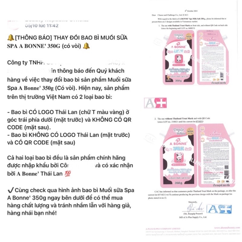 Muối Tắm Tẩy Tế Bào Chết Chiết Xuất Sữa Bò A Bonne bịch 350gr | BigBuy360 - bigbuy360.vn