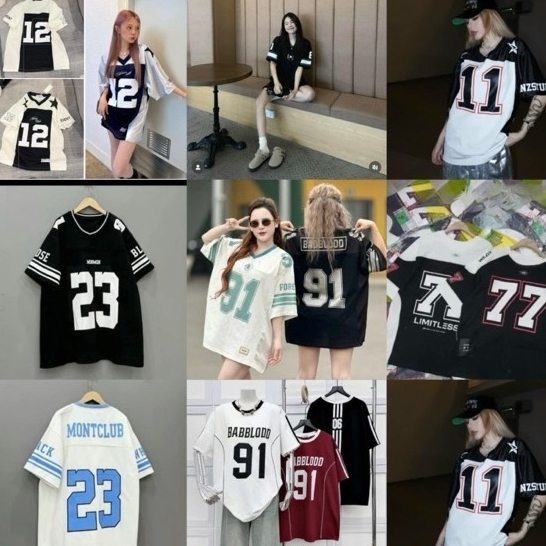 Áo thun tay lỡ phong cách thể thao in chữ số hai mặt trước sau -Áo phông unisex nam nữ basic phong cách hàn quốc ulzzang
