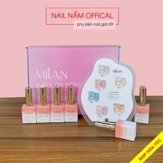 Set sơn gel 6 màu nhũ cát MiLan tặng kèm bảng màu