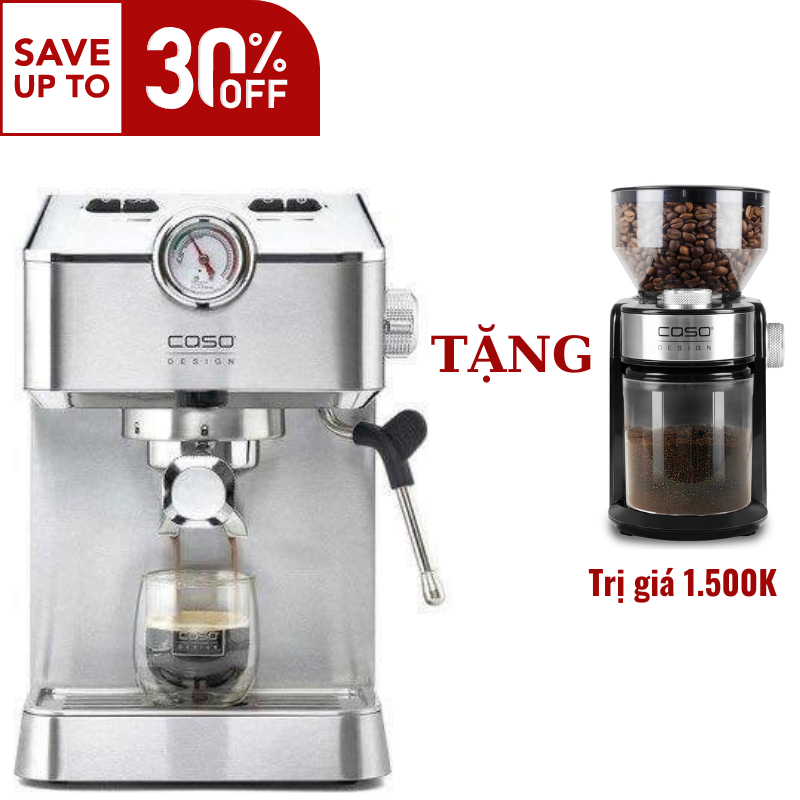 [TẶNG MÁY XAY CAFE]Máy Pha Cà Phê Caso Espresso Gourmet, Máy Pha Cafe, Capuccino, Espresso, Nhập Đức
