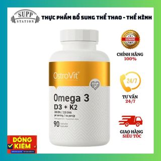 Ostrovit omega 3 d3+k2 - 90 viên - viên dầu cá tổng hợp vitamin d3 k2