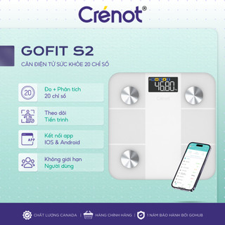 Cân điện tử sức khoẻ thông minh cao cấp CRENOT Gofit S2 đo 20 chỉ số cơ thể inBody mini phân tích cân nặng mỡ béo y tế
