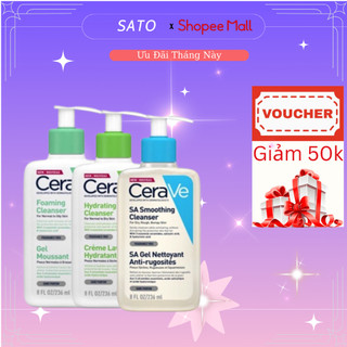 Sữa rửa mặt Cerave Foaming Cleanser, CeraVe Hydrating Cleanser, SA Cleanser cho mọi loại da 236ml