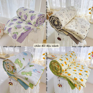 Chăn hè cotton đũi xơ đậu nành mền hè 1m8-2m trần bông mềm mại thoáng mát