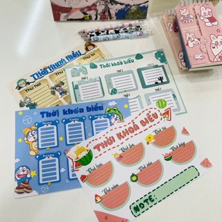 Thời Khóa Biểu Timetable Trang Trí Sticker Dễ Thương Tiện Lợi Ghi Chú Thời Gian Biểu