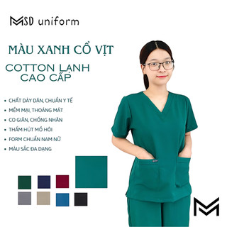 GIÁ XƯỞNG - Đồng phục Spa Cotton lạnh, bộ scrubs cổ tim Bác sĩ, Mầm non, Điều dưỡng, quần áo Phòng khám, Nha khoa