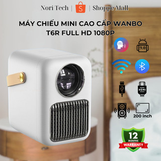 Máy chiếu mini cao cấp wanbo t6r full hd 1080p tích hợp android tv 9.0, điều khiển giọng nói