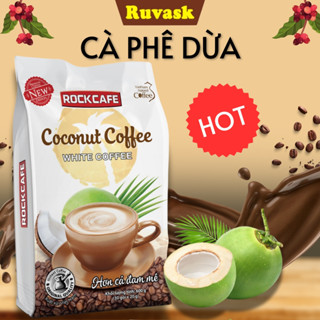 Rockcafe VỊ DỪA Túi 30 gói x 20 g - Cà Phê Sữa Dừa Rockcafe Mẫu Mới Coconut Coffee White Coffee - Cafe Dừa Ruavsk