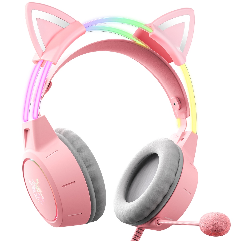 Tai Nghe Chơi Game Onikuma X15 Pro Gắn Tai Mèo - Pink