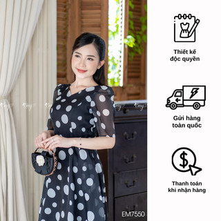 Đầm EMY EM7550 Xoè Chấm Bi