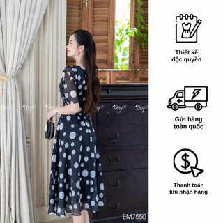 Đầm EMY EM7550 Xoè Chấm Bi