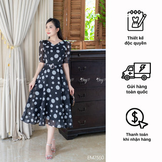 Đầm EMY EM7550 Xoè Chấm Bi