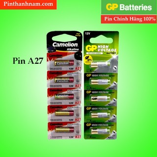Pin A27 Camelion / GP 12V Vỉ 5 Viên Thay Remote Khiển Cửa Cuốn , Pin Chuông Cửa