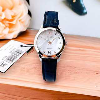 Đồng hồ nữ Citizen Classic Stainless Steel Ladies Eco-driver EM1011-07D, sz 29mm, kính sapphire, đính 10v kim cương