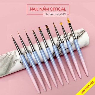 Cọ vẽ móng, cọ nail Lotus màu hồng bằng lông chồn mềm mượt đủ loại