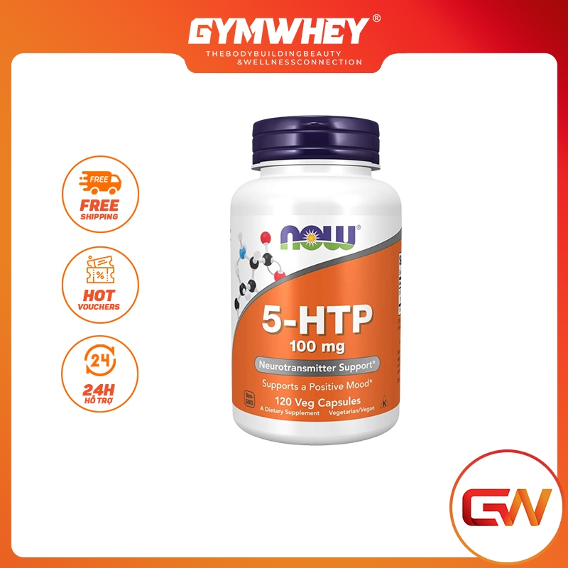 NOW 5-HTP 100MG Giảm Căng Thẳng, Nâng Cao Chất Lượng Giấc Ngủ