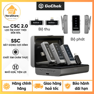 Mic thu âm không dây GoChek GC-ULTRA S24 kèm Dock sạc, Tích hợp 2 chân cắm khi live/quay video/ghi âm cho mọi thiết bị