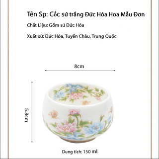 Chén Sứ Đức Hóa Men Ngọc (Chén Chủ 150ml)