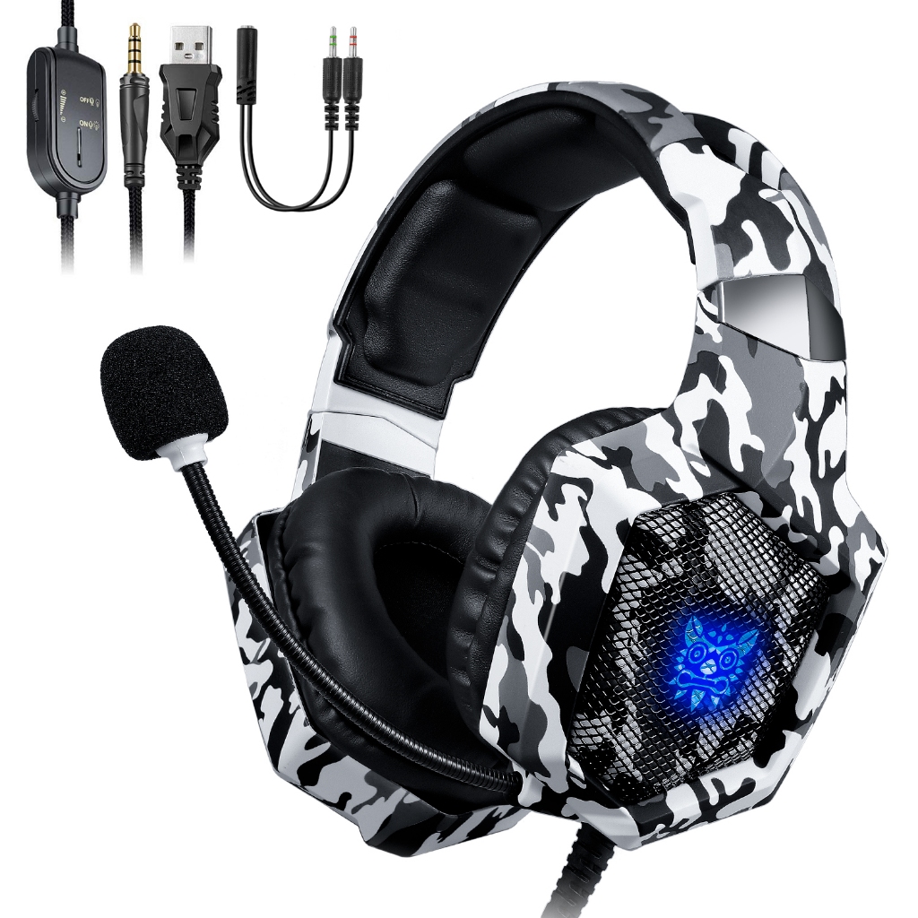 Tai Nghe Chơi Game Chuyên Nghiệp Onikuma K8 - Camouflage White